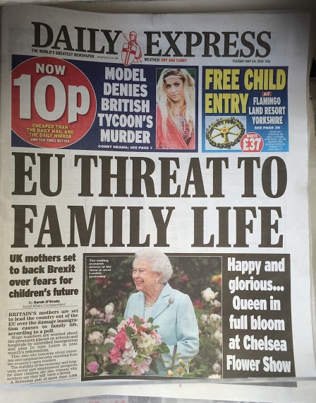 Daily Express Titel: EU threat to family life